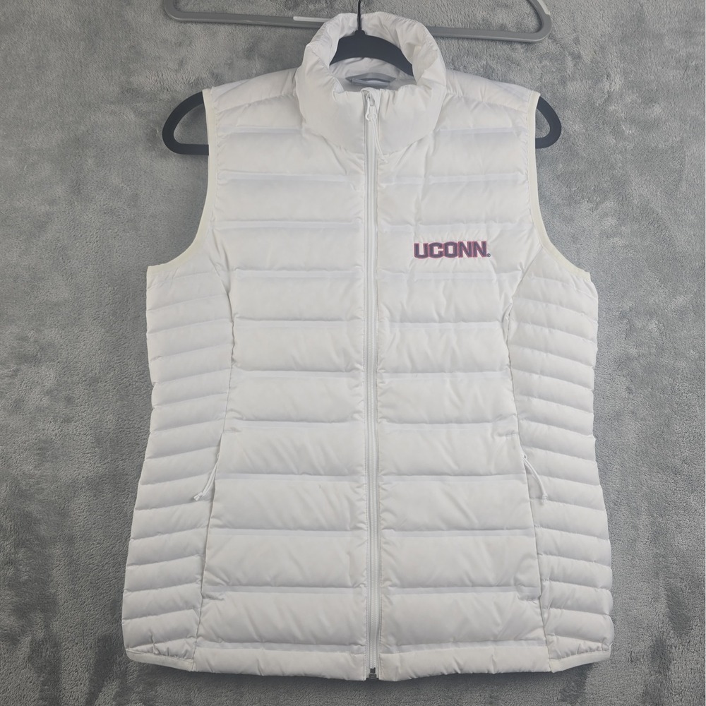 UConn Huskies Lake 22 Vest Womens Medium White NCAA Columbia Down Puffer